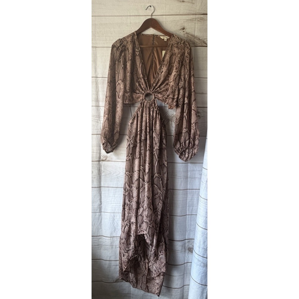 NWT Snakeskin Python Print Cut Out Dress High Low XL